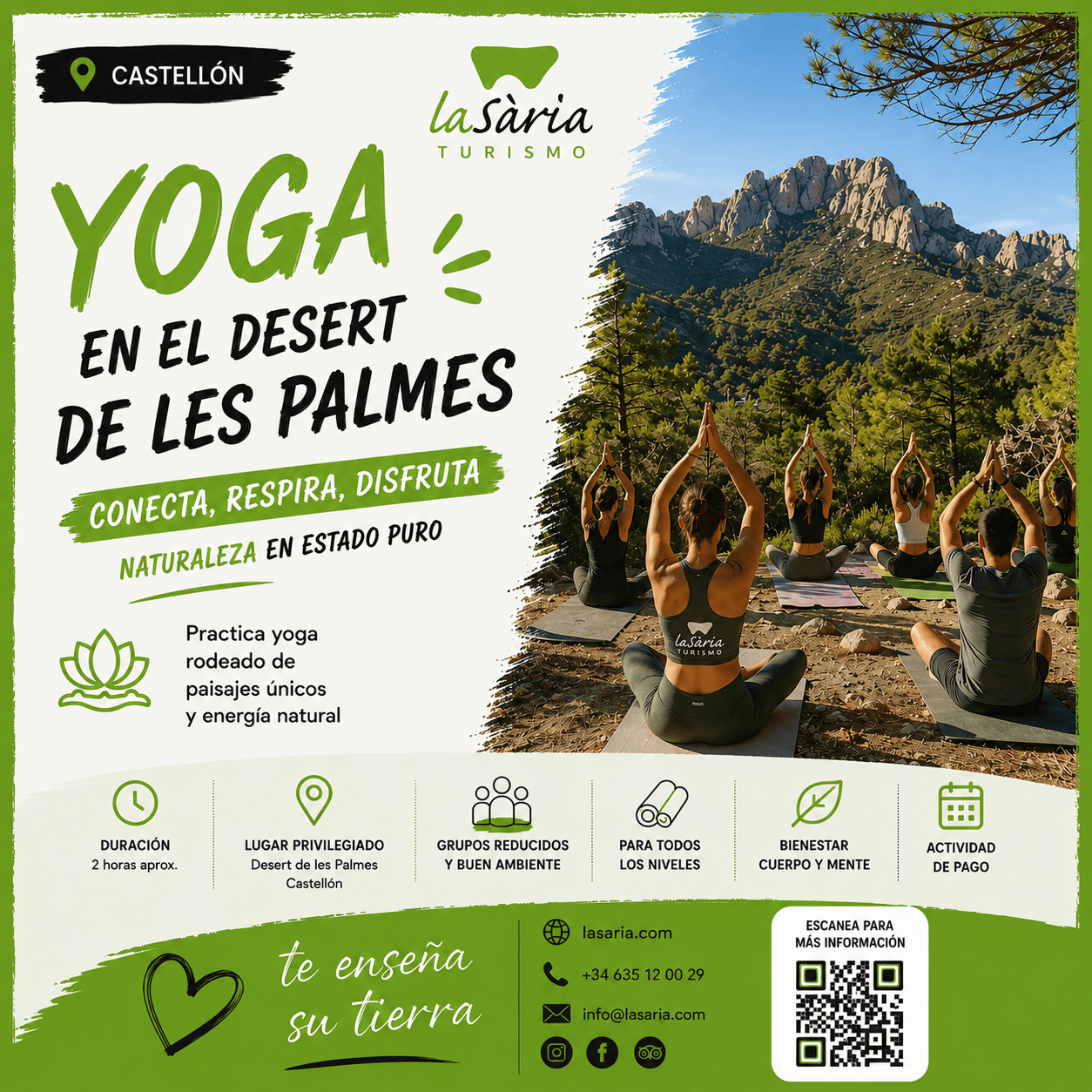 Yoga en pleno Deserto de las Palmas 